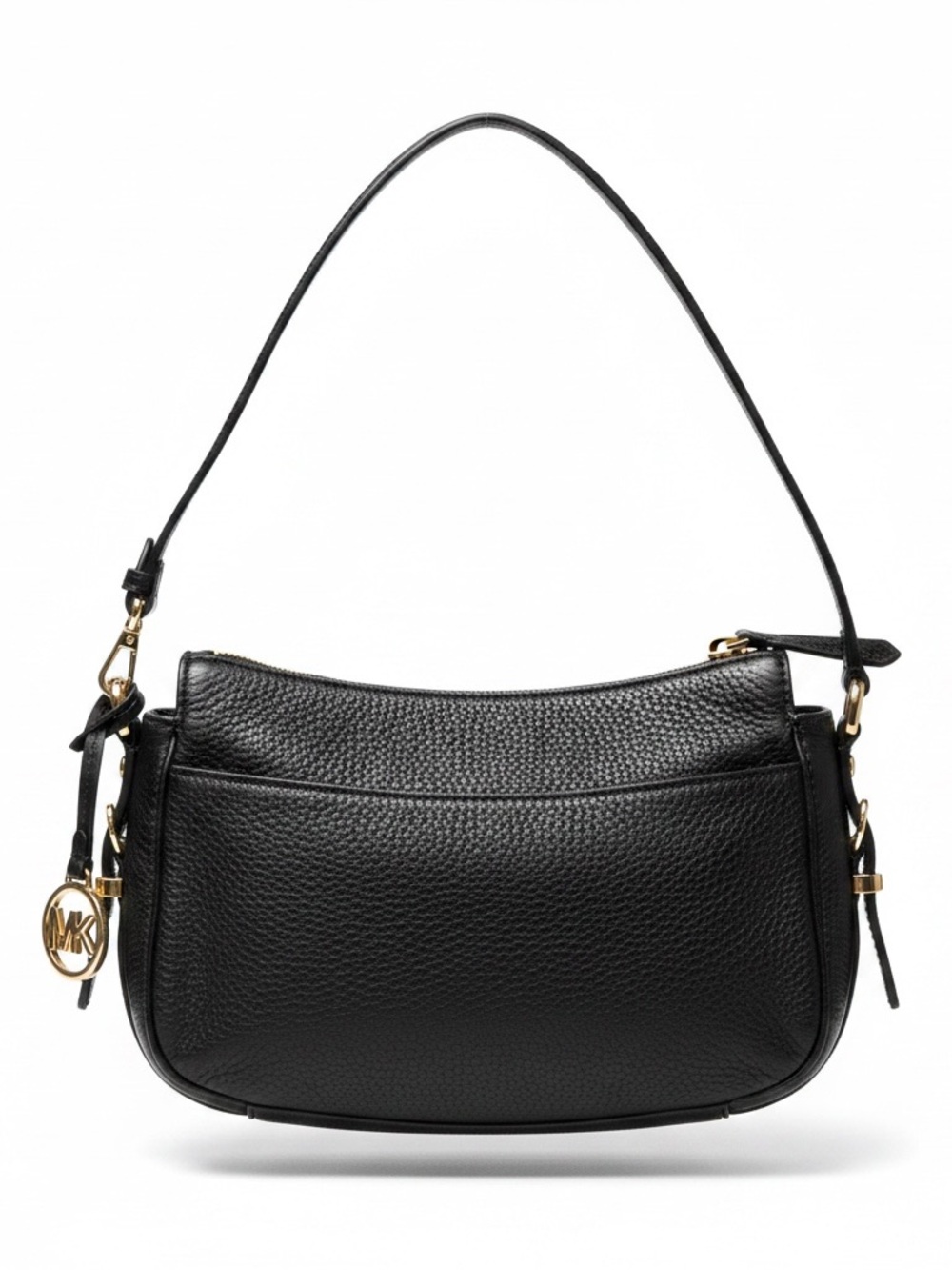Michael Kors Black Pebbled Leather Shoulder Bag with Gold Hardware - Picture 2 of 2